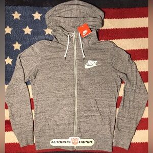 Womens NIKE SPORTSWEAR GYM VINTAGE Gray Hoodie Jacket M Tech Sb max Kb Run Rlx 1